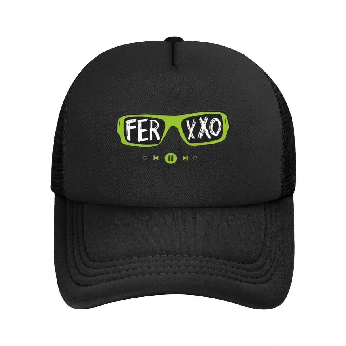 Feid Merch Logo Animated Ferxxo Trucker Hat Men Women Retro Dad Hat Worker Cap Fishing Hat Adjustable Mesh Baseball Cap Washable