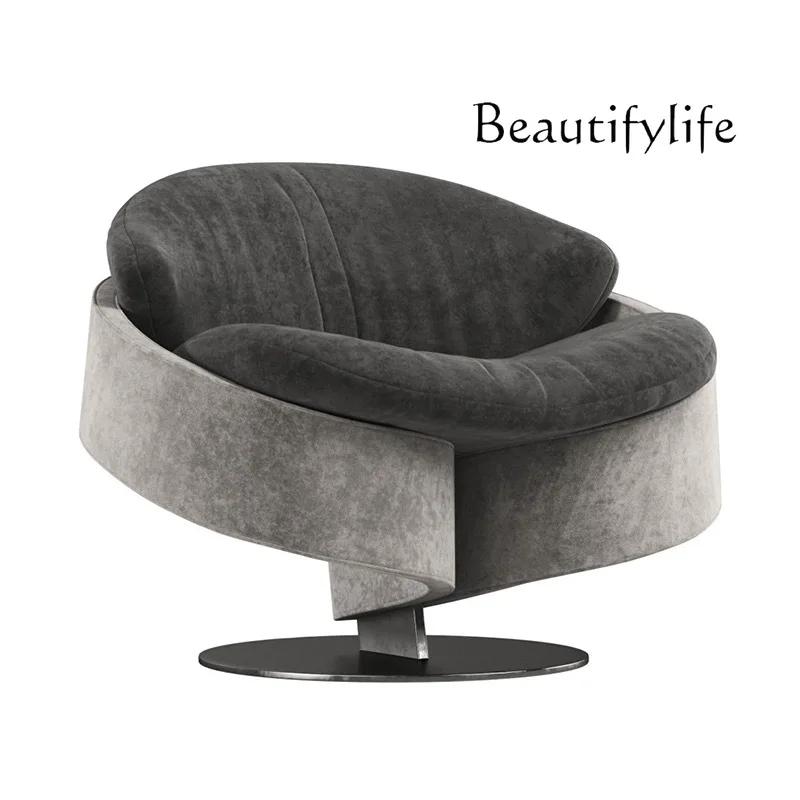 Nordic light luxury designer round sofa chair hotel model room high-end leisure single