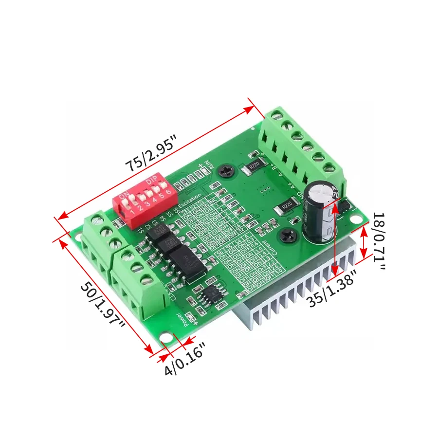 TB6560 Upgrade Version TB6600 NEMA17/NEMA23 Stepper Motor Driver Controller Board 3.0A 9V-36V CNC Rounter Current Protection