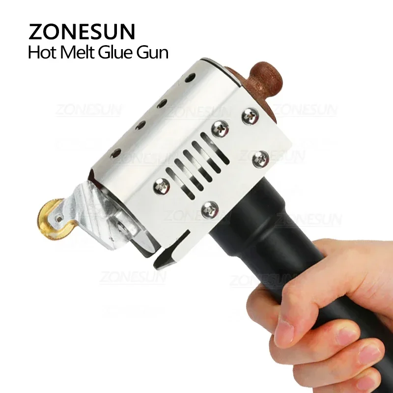 ZONESUN ZS-90TJ Manual Glue Labeling Machine Gun Rolling Paper Bag Leather Carton Album DIY Crafts Tool Manual Sealing Machine