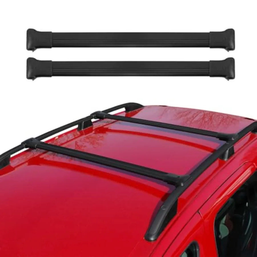 

Roof Rack Cross Bars for Jeep Renegade 2015-2023 Lockable 165Lbs Aluminium Black 2Pcs fits Cargo Carriers Kayak Canoe Bike Snow