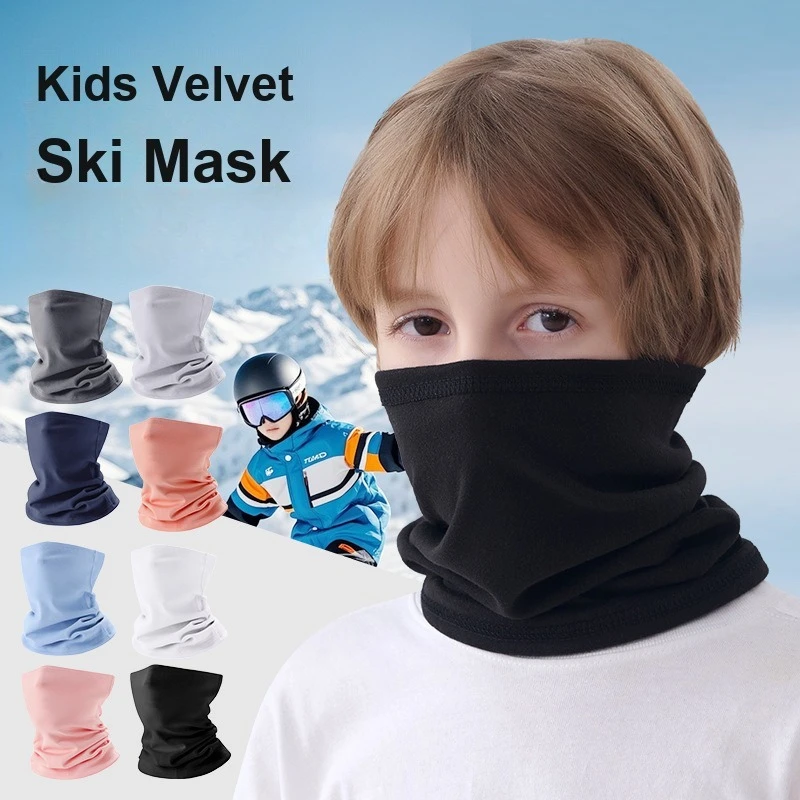 Kids Thermal Cycling Face Mask Fleece Lined Multi-functional Magic Headwear Neck Gaiter for Outdoor Activities for Boys
