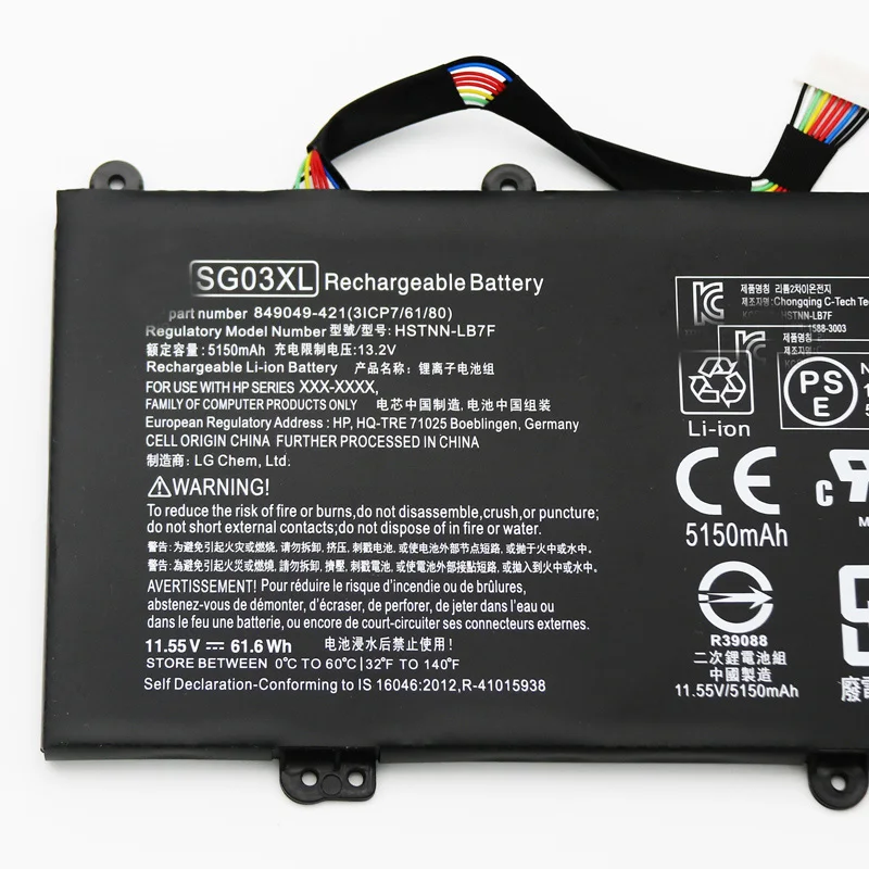 11.55V 61.6WH SG03XL Originele Laptop Batterij Voor Hp M7-U009DX HSTNN-LB7E TPN-I126 3ICP7/61/80