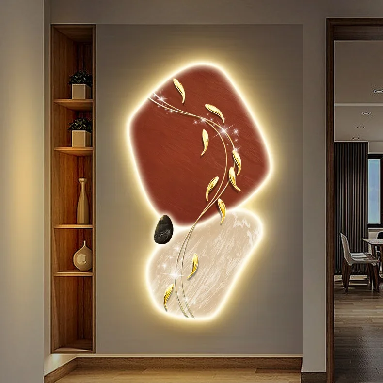 Jiuyutu entrance decorative painting led luminous painting stone to run, the end of the corridor enters