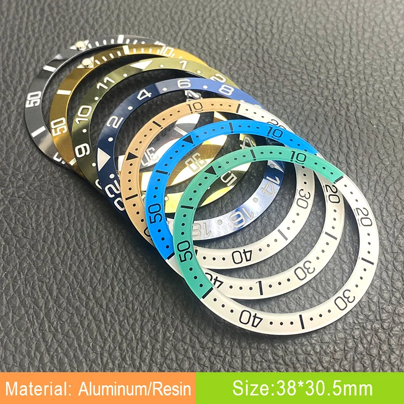 Mod 38*30.5mm Slop Aluminum Resin Bezel Insert Ring Fits SKX007 SRPD Seamaster Abalone Tuna Men Diving Watch Case Replace Part