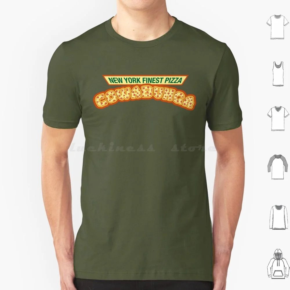 Cowabunga T Shirt Big Size 100% Cotton Pizza Cowabunga Leonardo Donatello Michelangelo Turtle Power Rap Business 1984 Shredder