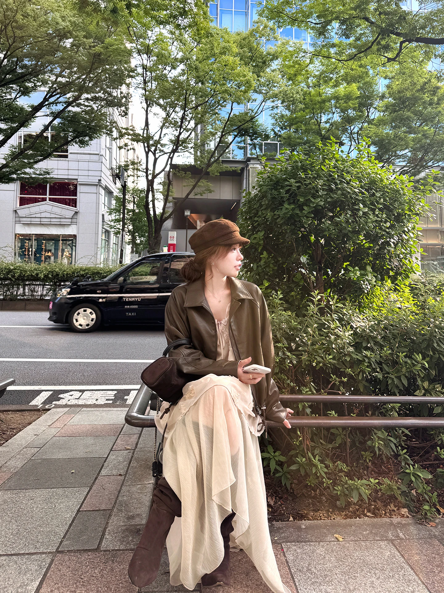 Cé Brown ヴィンテージレザー ジャケット レディース オルト スレ PUレザーコート 秋冬 ファッション レトロ バイカー ジャケット by H Studio