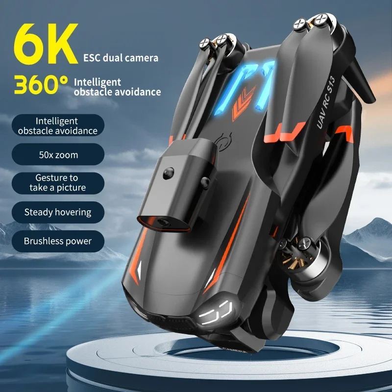 Edward 2024 new S13 drone 6K optical flow positioning folding portable high-definition dual camera obstacle avoidance brushless