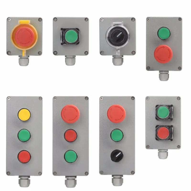 

Metal button control box explosion-proof junction waterproof splash box emergency stop button start reset electric control box