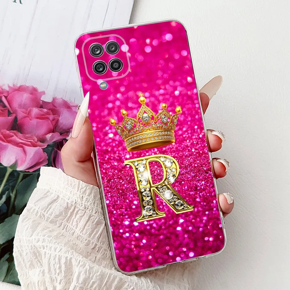 For Samsung Galaxy A12 Case M12 F12 New Crown Letters Cover Soft Silicone Phone Cases For Samsung A12 M 12 Galaxy M12 F12 Bumper