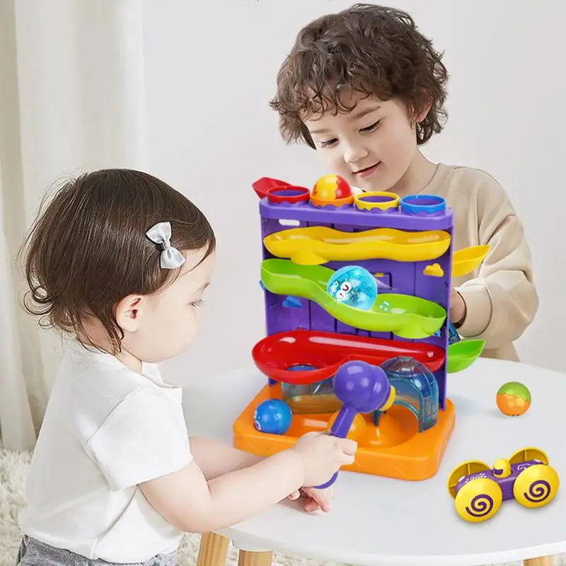 

Car Ramp Race Track 2 In 1 Pound A Ball Toys & Ramp Track Fine Motor Skill Toy For Kids Aged 1-3 Learning Activities For learn