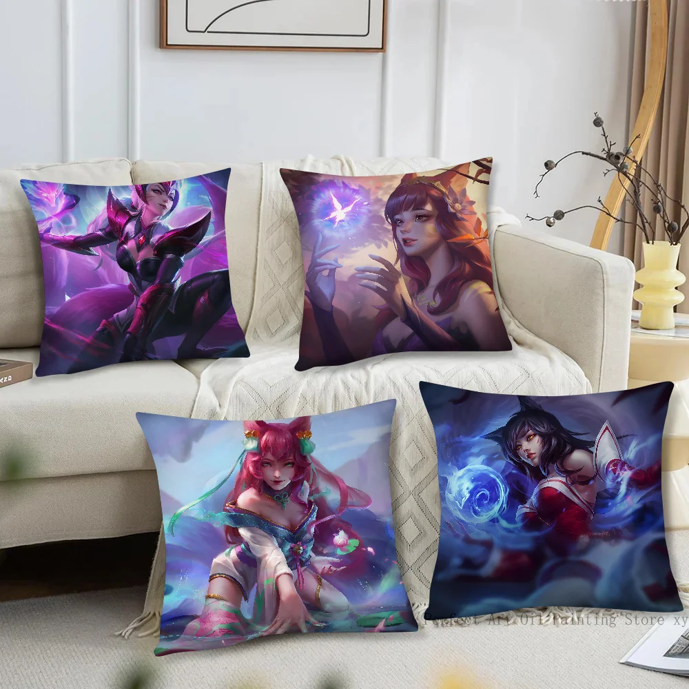 Ahri Game League Of Legends Pillow Case Fashion Square Pillowcase Bedroom Sofa Room Ins Decoration Leisure Cushion Cover