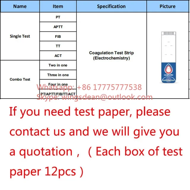 Hot Handheld Coagulation Analyzer Blood Testing FIB/APTT/PT/ACT/TT/INR LA-100