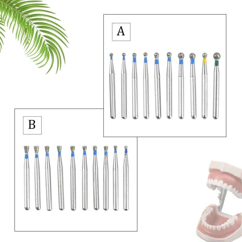 10 ชิ้น/กล่อง Dental Diamond Br Series สแตนเลสความเร็วสูงเหมาะสําหรับขัดฟันไวท์เทนนิ่งเครื่องมือขัด