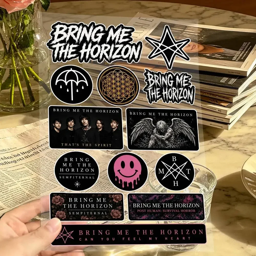 B-Bring Me the Horizon Japanese Motorcycle Sticker Suitable for Motorcycle Body Reflective Car Sticker Helmet Decal