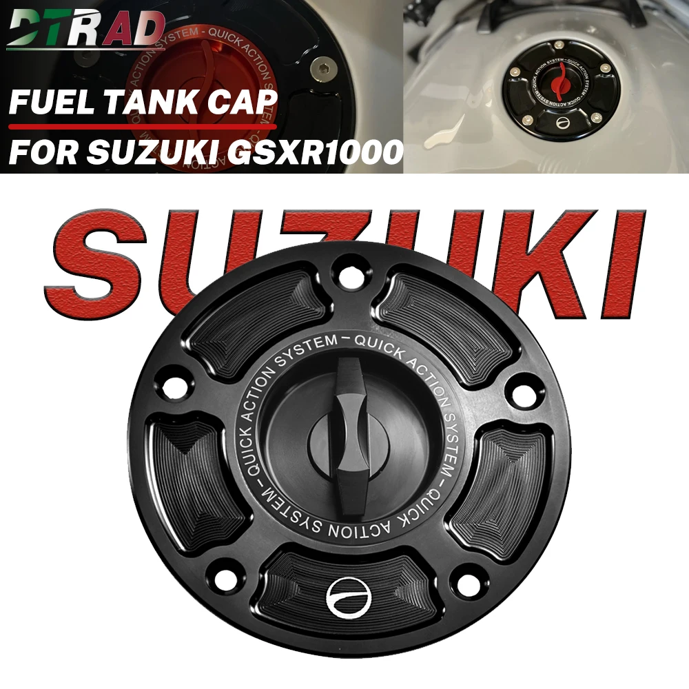 GSXR1000 For SUZUKI GSXR 1000 600 750 HAYABUSA GSX1300R GSX-S SV650 Motorcycle CNC Quick Release Keyless Fuel Tank Cap Gas Cover