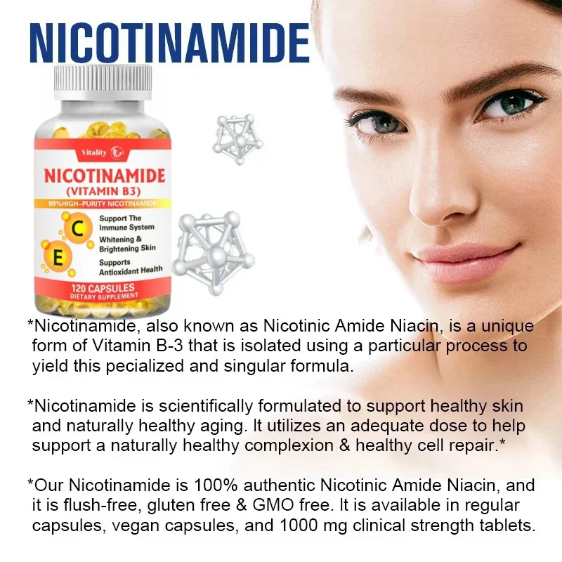 Vitality Vitamin B3 Nicotinamide Capsules Easily Absorbed Vitamin supplement Capsules Beauty Health Skin Care Capsules