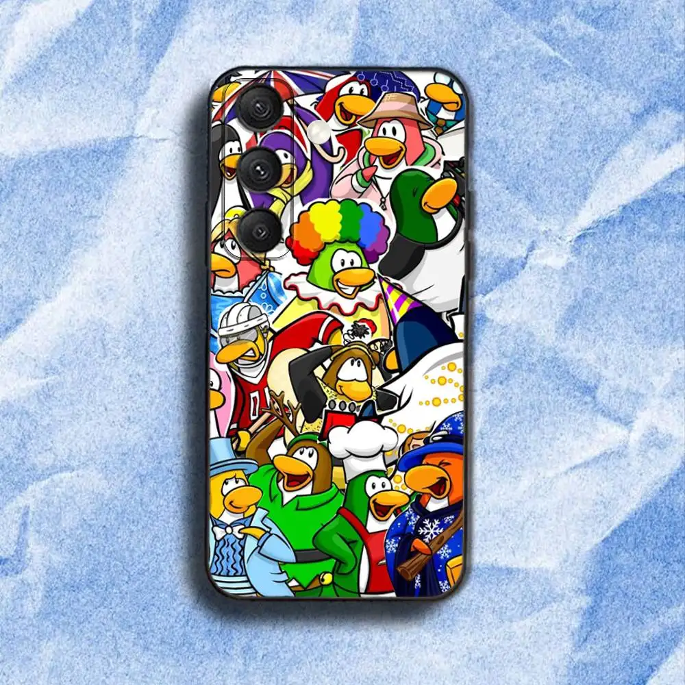 حافظة هاتف لعبة C-Club P-PenguinS لهاتف سامسونج S 25,24,23,22,30,21,10,9,Ultra,Plus,Lite,FE,4,5G حافظة ناعمة سوداء