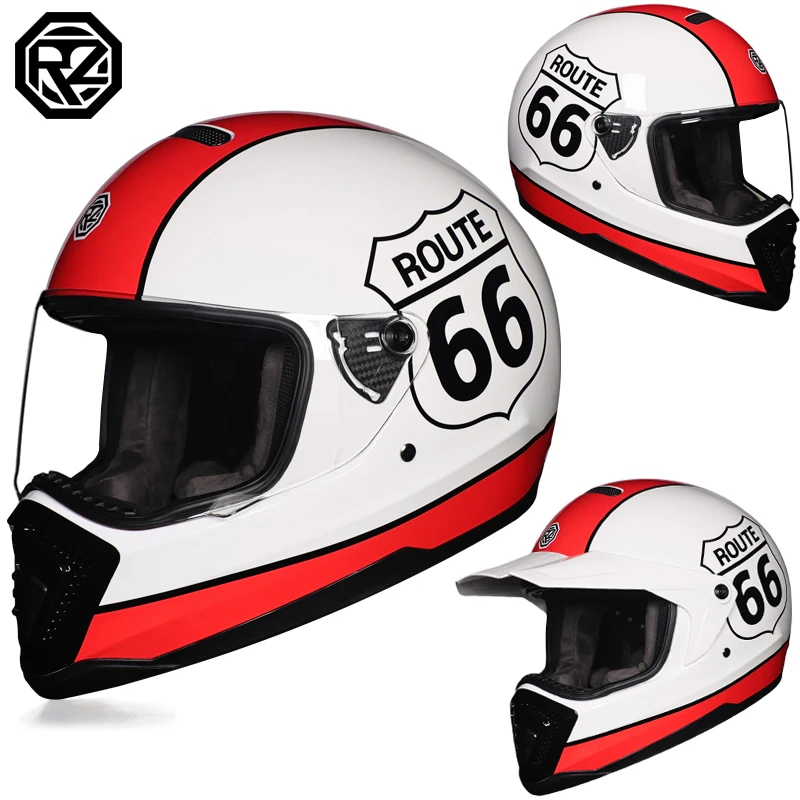 ORZ-918-Motorcycle helmet, men's and women's full face, cruising off-road, personalized brim, all year round