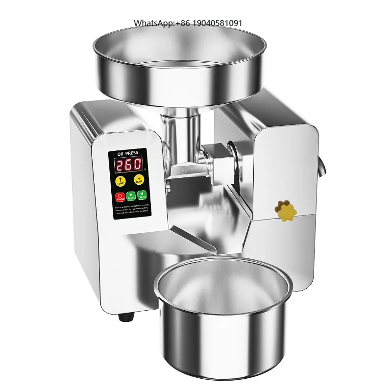 Automatic Oil Press Machine with Temperature Control Stainless Steel Electric Oil Extractor for Seeds Nuts