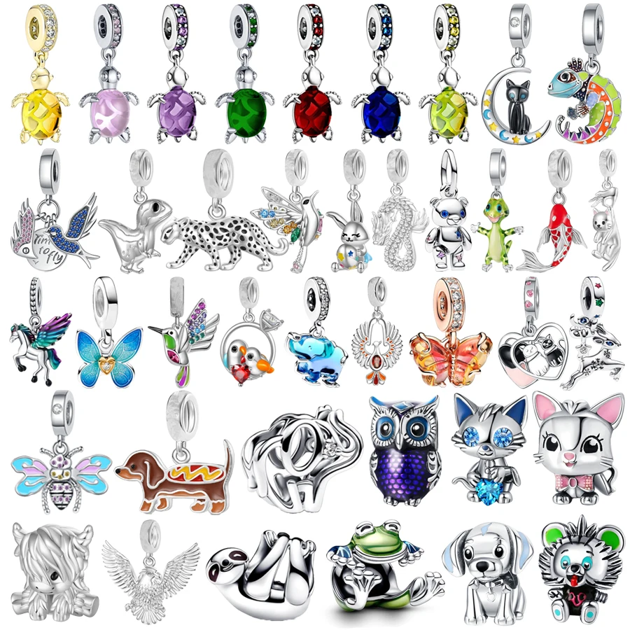 New Arrivals Animal Series Frog Dragon Dog Dangle Charm Beads Fit Original 925 Sterling Silver Bracelet DIY Fashion Jewelry Gift