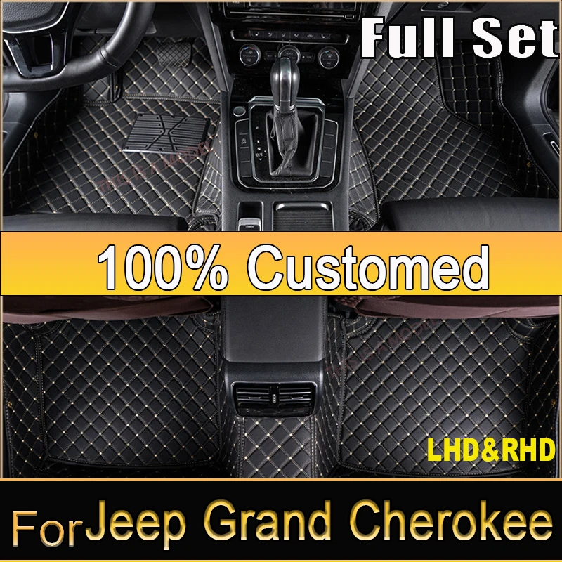 Car Floor Mats For Jeep Grand Cherokee WJ 1999 2000 2001 2002 2003 2004 Leather Mat Covers Floors Car Accessories Tapis Voiture