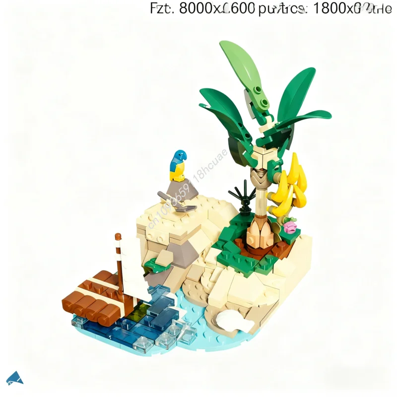185 elementów MOC Wyprawiona na opuszczone wyspy zabawka konstrukcyjna, edukacyjna, modułowa, do składania, prezent na Boże Narodzenie dla dzieci