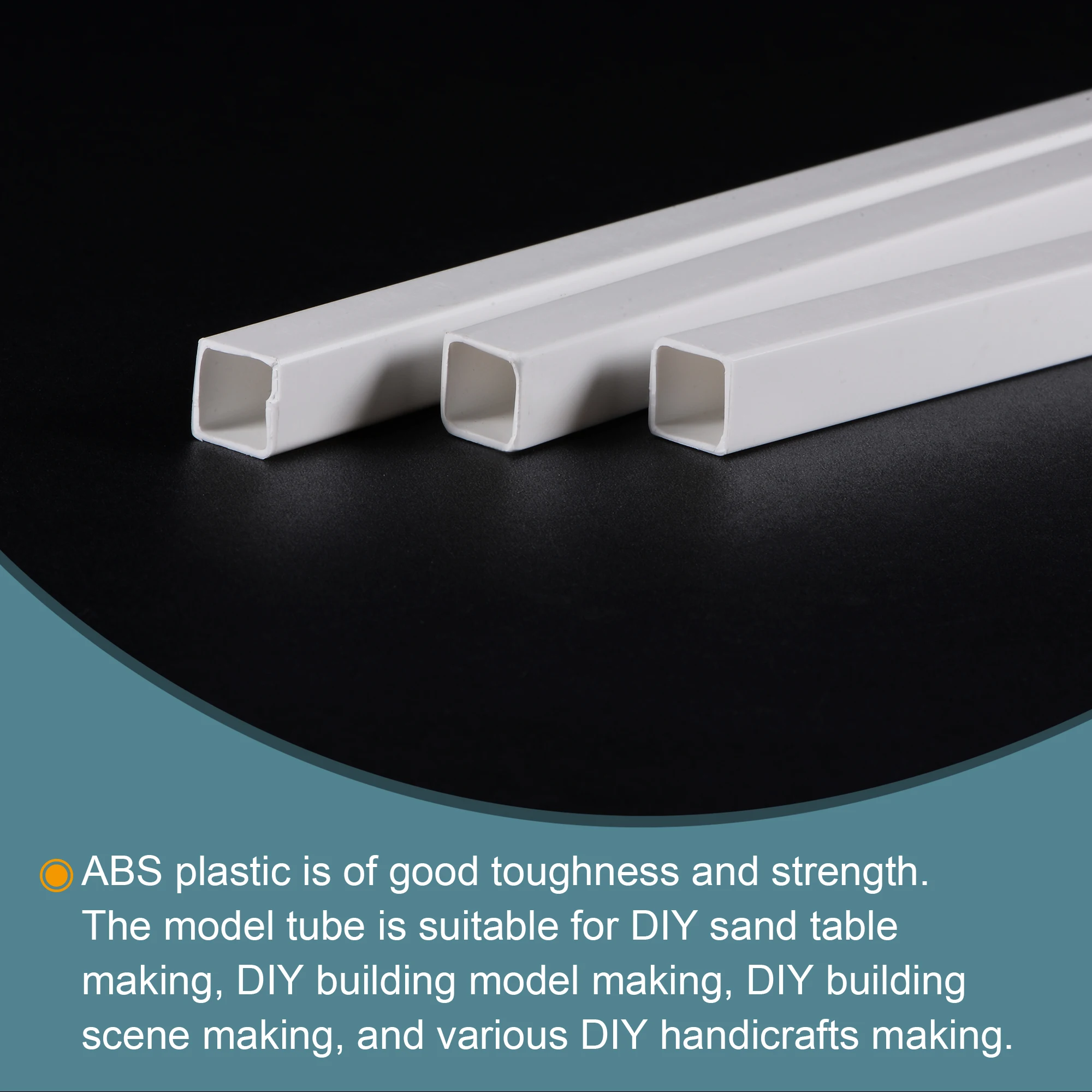 5/10Pcs ABS Plastic Square Tube Hollow Square Bar Rods White Easy Processing Tube for DIY Sand Table Architectural Model Making