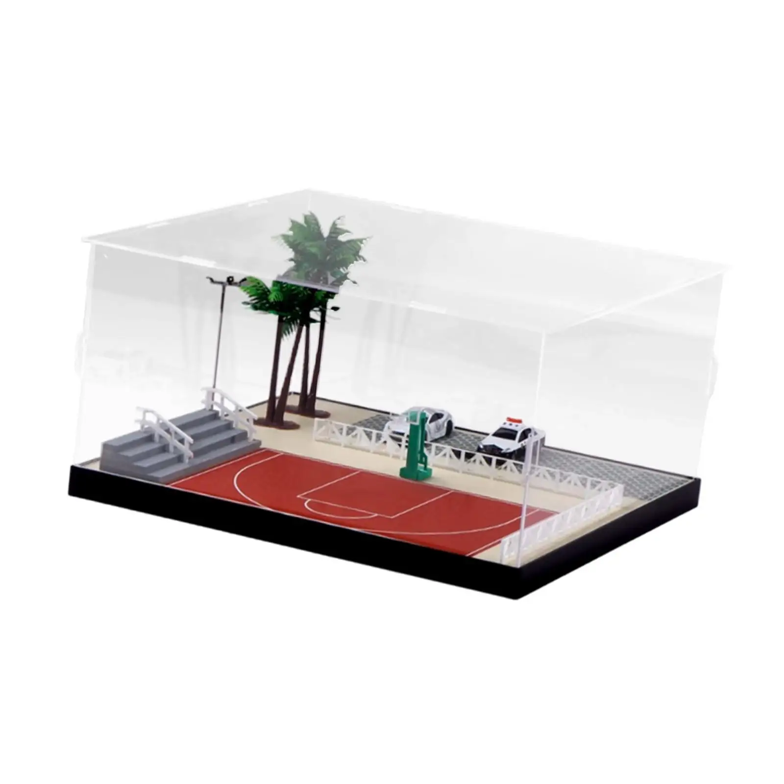 1/64 Car Display Case Creative Basketball Court Scene for Alloy Car Toy Cars