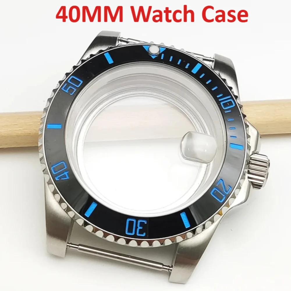 Nowa koperta zegarka 40 mm z szkłem mineralnym do mechanizmu NH35/NH36, koperta ze stali nierdzewnej z przezroczystym deklem.