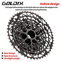 GOLDIX-Cassette ultraligero para bicicleta, rueda libre, Material de acero al carbono, piñón de estructura HG de 9/10/11/12/13 velocidades para bicicleta de montaña