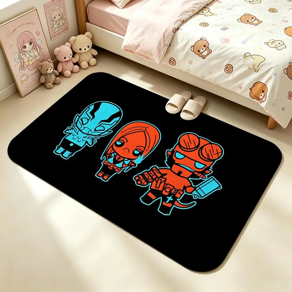 IP-HellboyS Floor Mat Soft Non-Slip Bath Mat, Bedside Carpet, Absorbent Doormat for Home