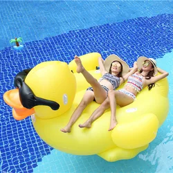 PVC Inflatable Big Yellow Duck Floating Water Unicorn Swimming Ring Lounge Chair Water Surfing Whale Turtle Inflatable Bed