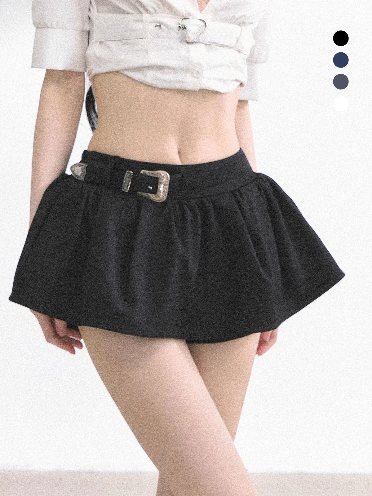 

AOMALM American Sle Hot Girl A-Line Skirt Women's Bla Summer Skirt High Waist Puffy Skirt Polyester Fiber