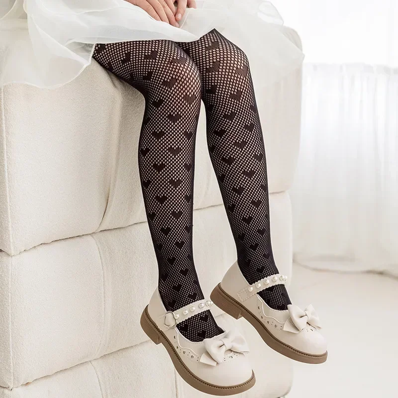 Sommer-Mesh-Strumpfhose aus dünner Baumwolle, niedliche Vintage Koreanische weiße Netzstrumpfhose im Lolita-Stil für Kinder, Babys und Mädchen