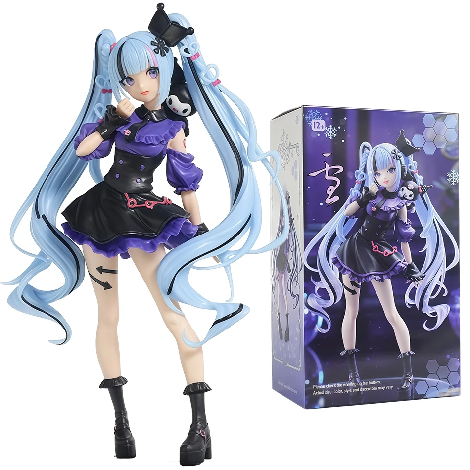 Neue Anime Hatsune Miku 22CM Kuromi Hatsune Actionfigur Modell Spielzeug Niedliche Actionfigur PVC Sammlerstück Desktop-Accessoires Geschenk