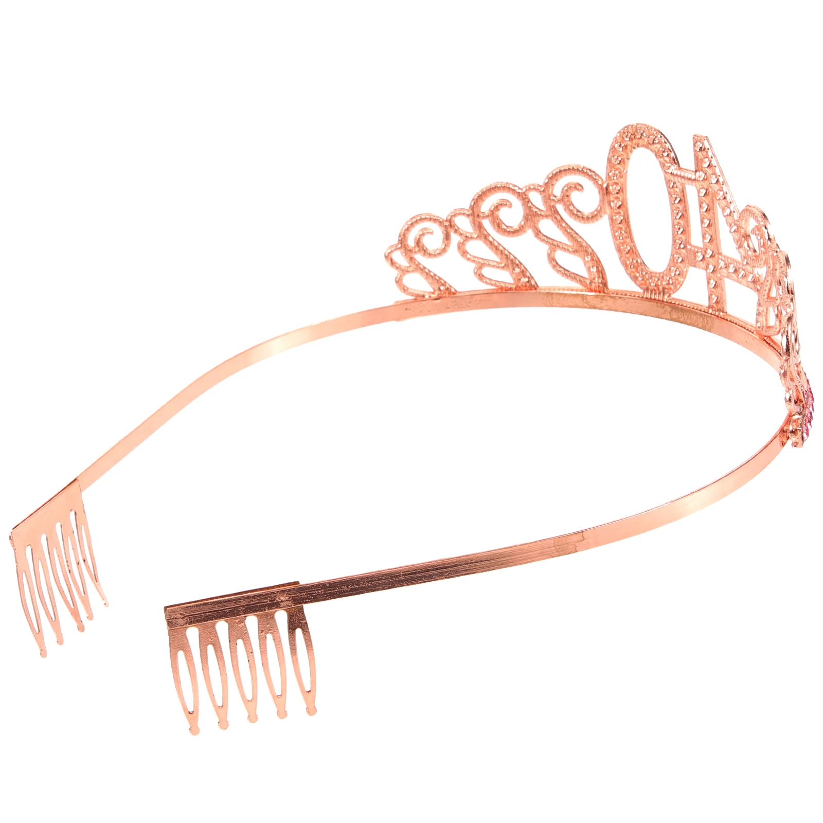 

Crystal Tiara Rhinestone Crown Birthday Headbands Elegant Clear Princess Queen Accessories Comb Design Anti Rust Safe
