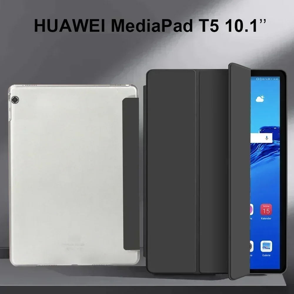 

Смарт-чехол для Huawei MediaPad T5 10, чехол для планшета, чехол-подставка из искусственной кожи для Huawei MediaPad T5 10,1 "AGS2-W09/L09, защитный чехол