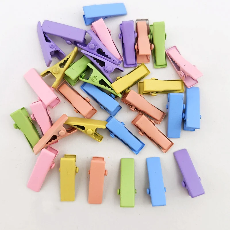 

200PCS 2cm Mini Colorful Rectangle Hairpins Plain Metal Alligator Clip For DIY Kids Hair Accessories Small Hair Barrette