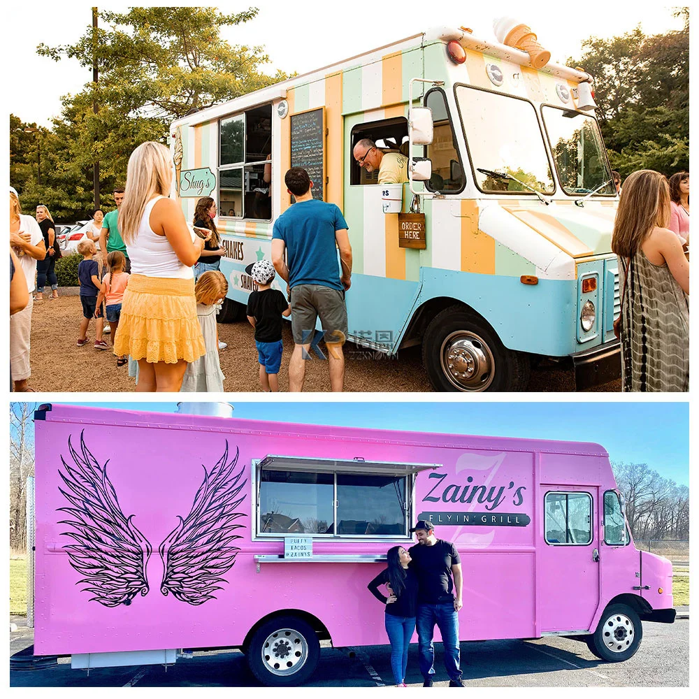 โทรศัพท์มือถือห้องครัว Fast Street รถบรรทุกขาย Fryer Cicken Griddle ไฟฟ้าตะกร้าอาหารพิซซ่าไอศกรีมหยอดเหรียญ ...