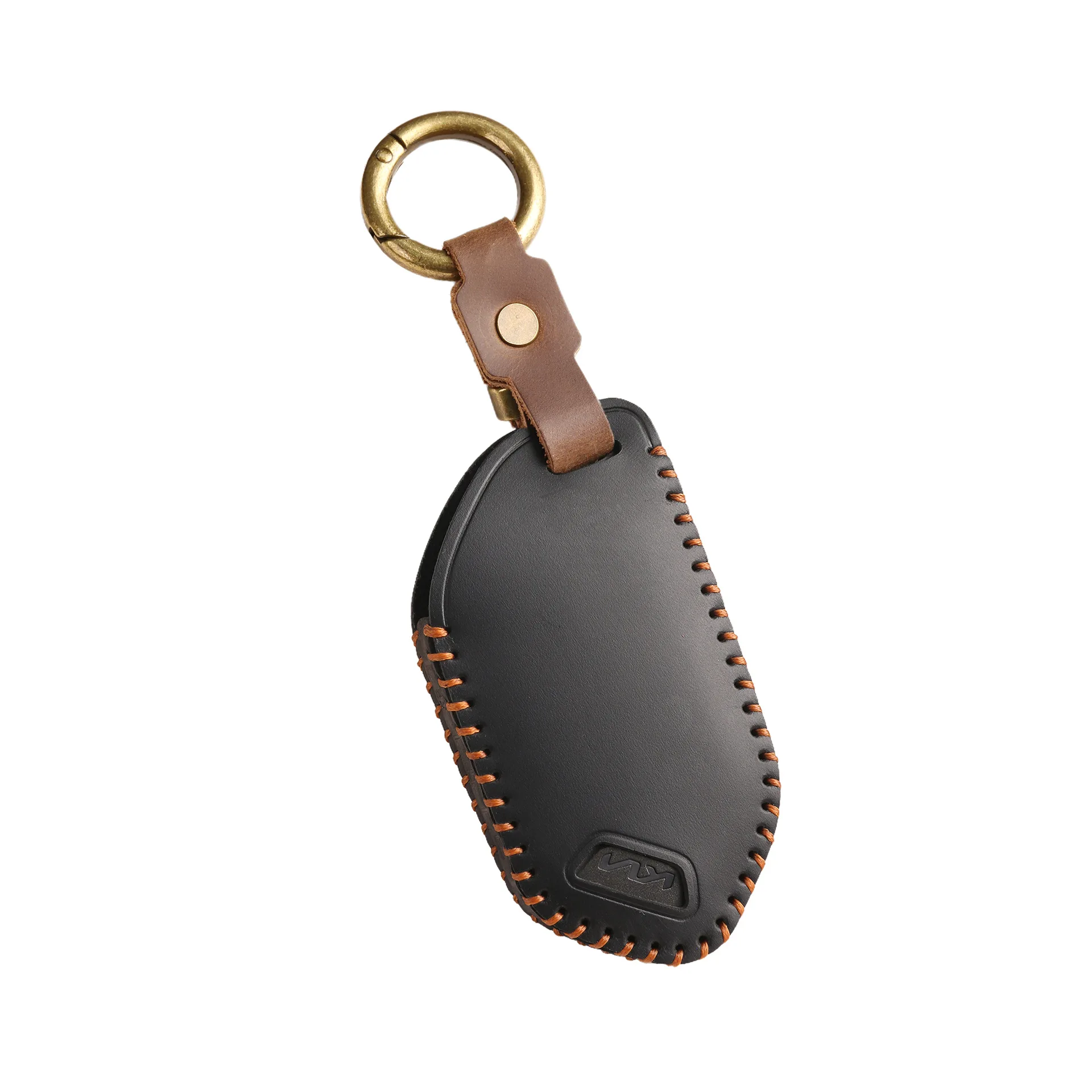 Passend für KIA Neue Smart Key Hülle aus Echtleder Autoschlüssel-Schutzhülle 5 6 7 8 9 Tasten Vollschutz mit Metallring – Detail 12