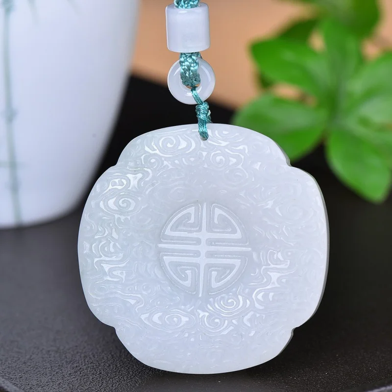 Natural Xinjiang Hetian White Jade Tianshan Cuifu Guanyin Pendant Lucky Treasure Necklace Pendant Jade Pendant Brand