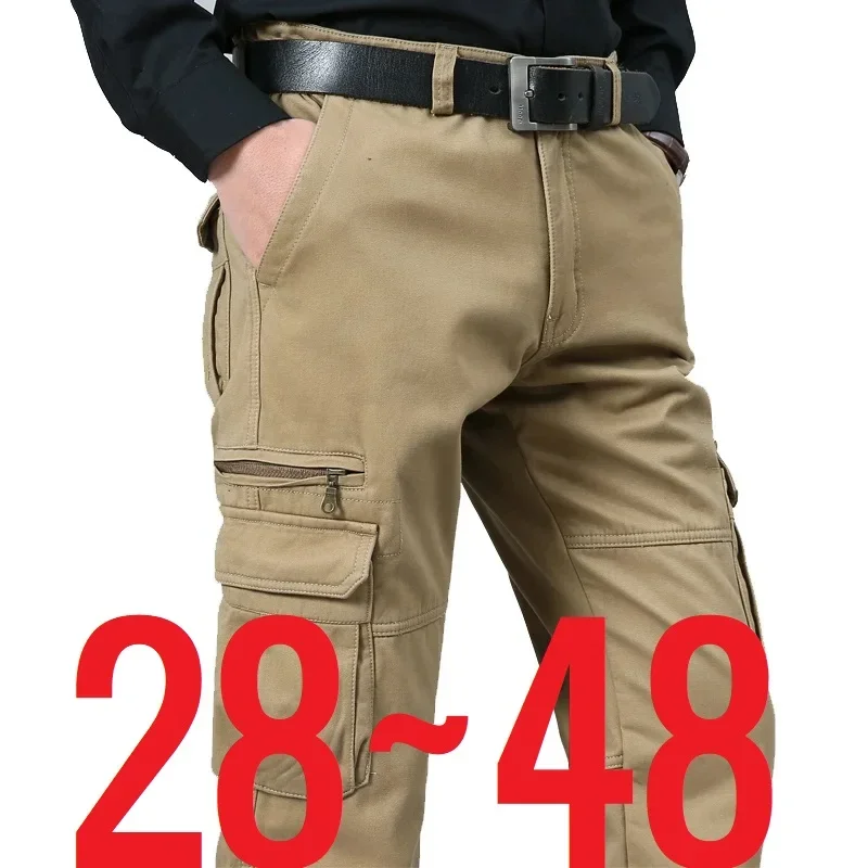 

Брюки-карго мужские длинные прямые, свободные, с несколькими карманами