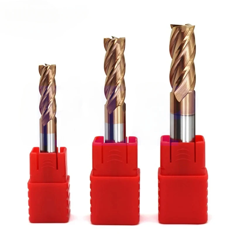 Milling Cutter Alloy Coating Tungsten Steel Tool Cnc Maching Hrc55 4 Flute Endmill Top Milling Cutter Kit Milling Machine Tools