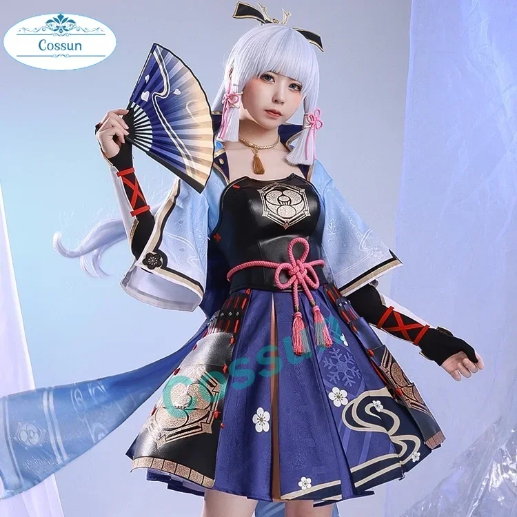 

Anime! Genshin Impact Kamisato Ayaka Game Suit Lovely Kimono Dress Uniform Cosplay Costume Halloween Party Outfit Women 2021 NEW