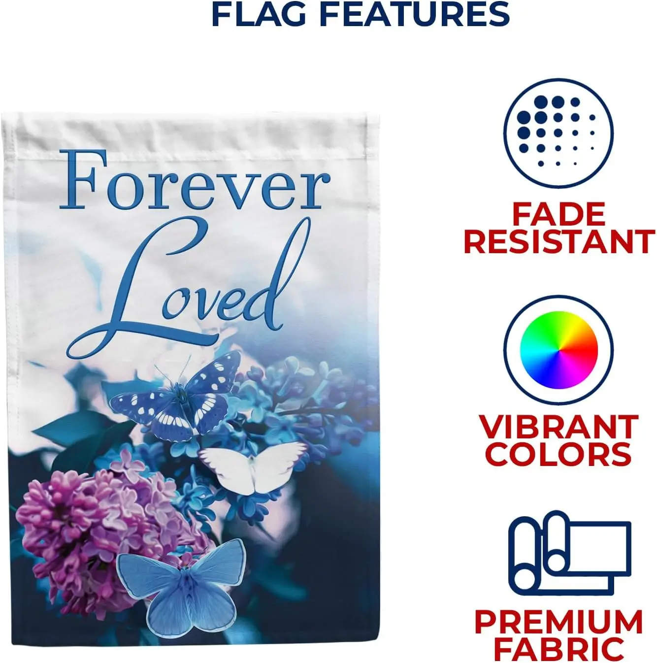 علم حديقة أمريكا للأبد - شعور باللون الأزرق يفقودك، مقبرة تذكارية، فجرة دينية مزدوجة الجوانب 12.5 × 18 بوصة FFI #5