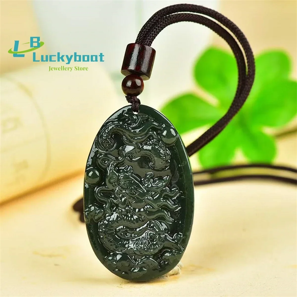 Natural Hotan Jade Zodiac Dragon Flying Pendant Simple and Generous Personality Fashion Versatile for Men and Women