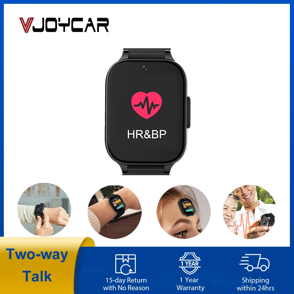 

Vjoycar 4G Smart GPS Watch Tracker Two-way Video Call Elderly Falling Alert SOS Alram HR & BP Body Temp. Blood Oxygen Free APP