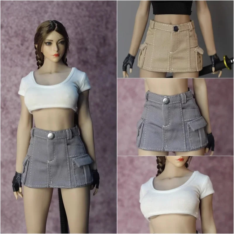 

DMTOYS 1/6 Female Soldier Clothing Short Sleeve Functional Work Dress Short Skirt Model Fit 12'' Action Figure TBL Body In Stock