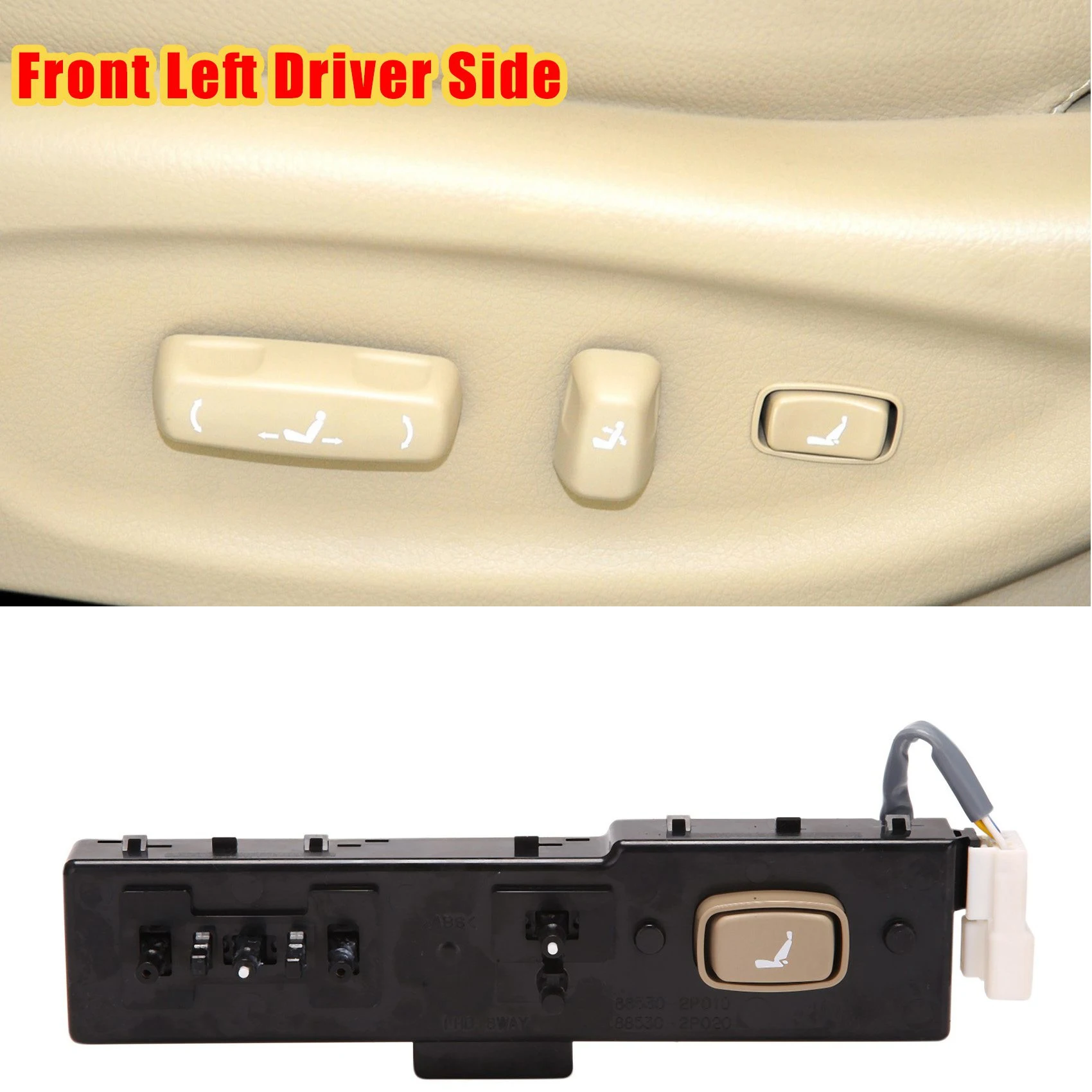 For KIA Sorento 2011-2015 New Front Left Driver Side Power Seat Adjust Control Switch Beige Button